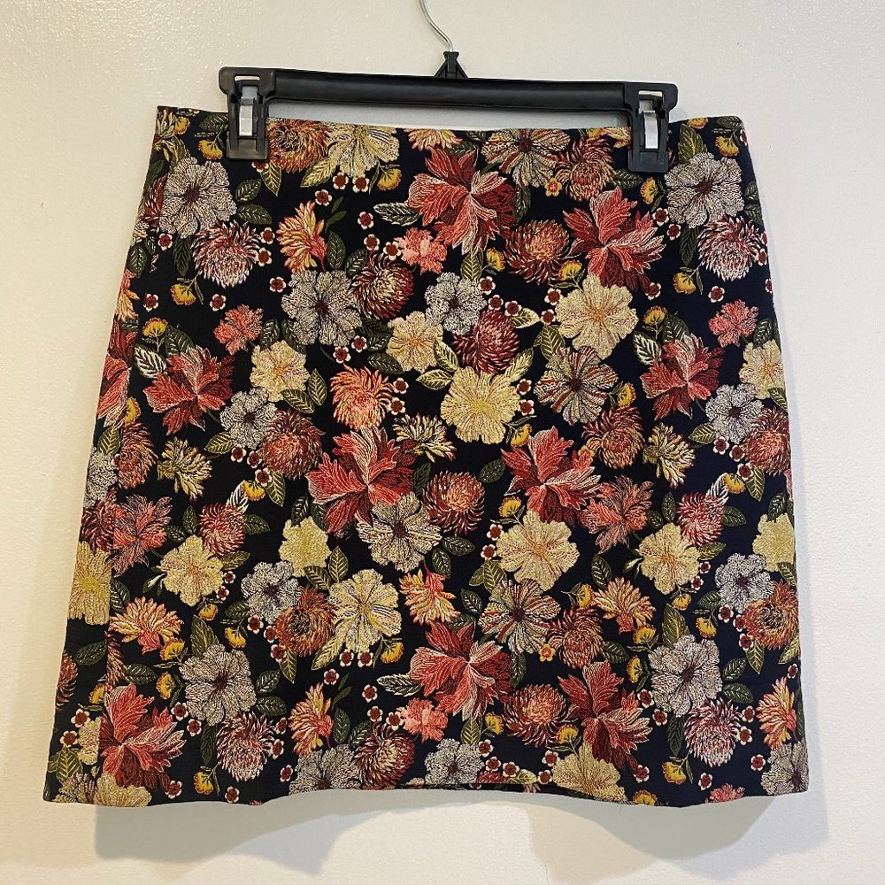 NWT Loft Floral Tapestry Mini Skirt 6